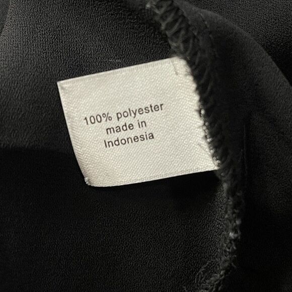 Lane Bryant SZ 26/28 Button-Up Top Long Roll-Tab Sleeves Pockets Collared Black - Picture 10 of 11